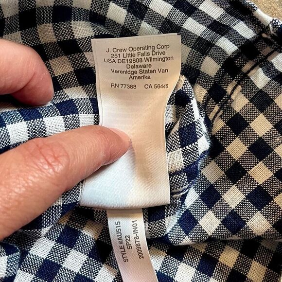 NWT J. Crew Plaid Gingham Button Up Slim Fit Short Sleeved Shirt Medium - Picture 10 of 10